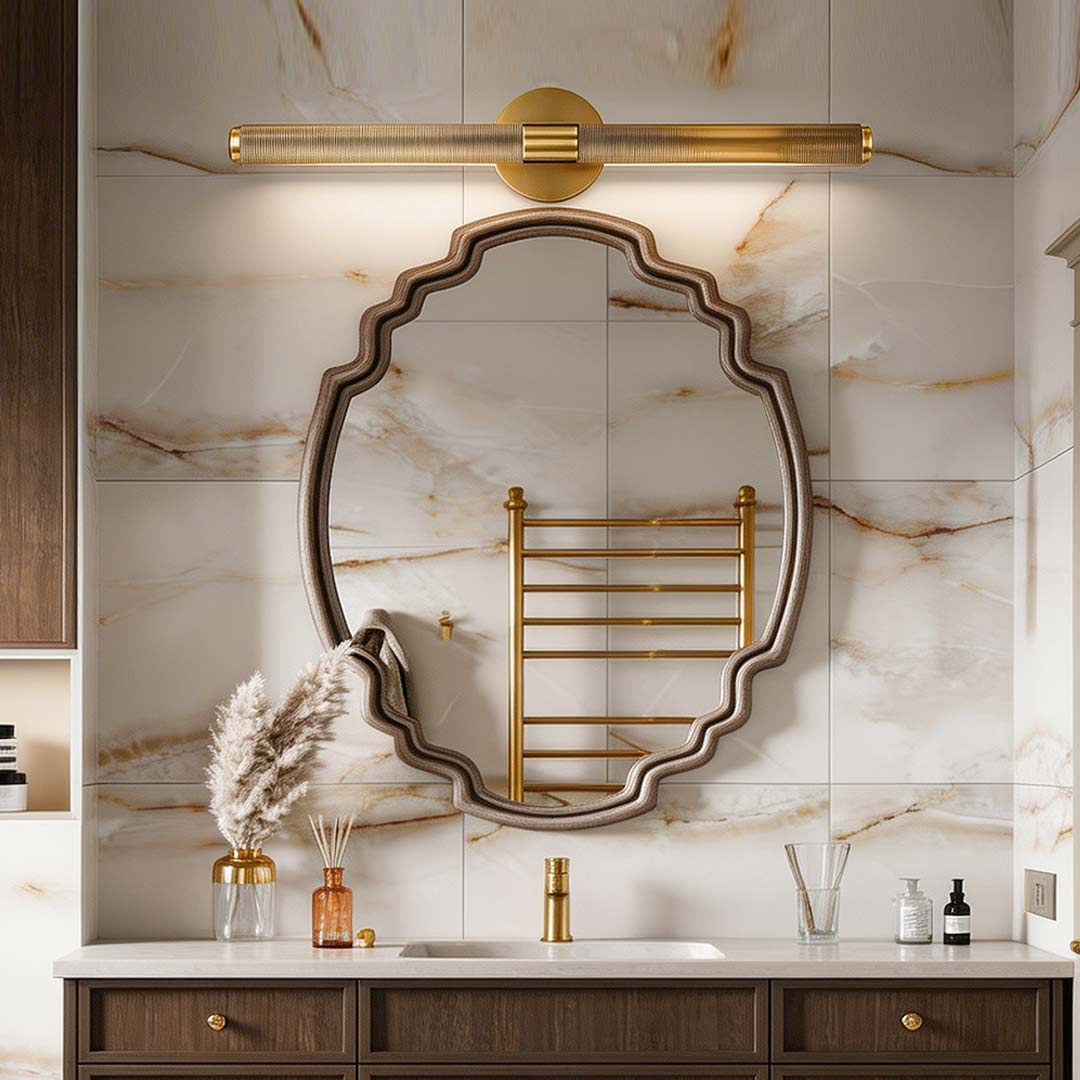 Contemporary Vanity Light Bar - Modern Ribbed LED Bathroom Light, Sleek Design, Energy-Efficient, Wall Mount Fixture, Stylish Lighting for Home Decor, Bright Makeup Lighting, Adjustable Brightness, Durable Metal Construction, Ideal for Vanity Mirror, Eleg