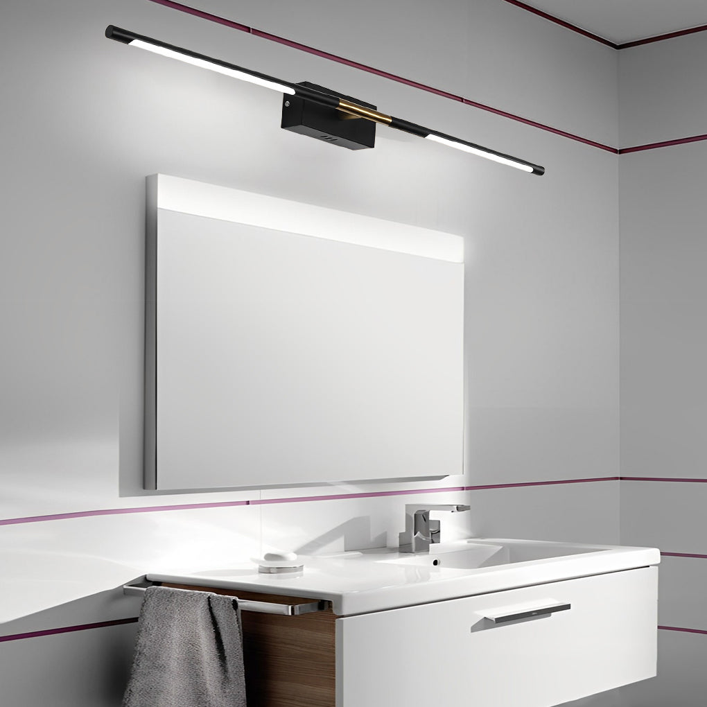Contemporary Black Linear LED Vanity Light Bar, Modern Bathroom Lighting Fixture, Stylish Wall-Mounted Light, Energy-Efficient LED Lighting, Elegant Home Decor, Sleek Design for Vanity and Makeup Areas, Adjustable Brightness for Spa-Like Ambiance, Easy In