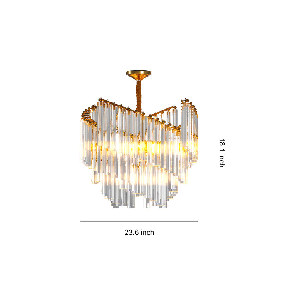 Vintage Crystal Chandelier Copper Luxury Ceiling Light