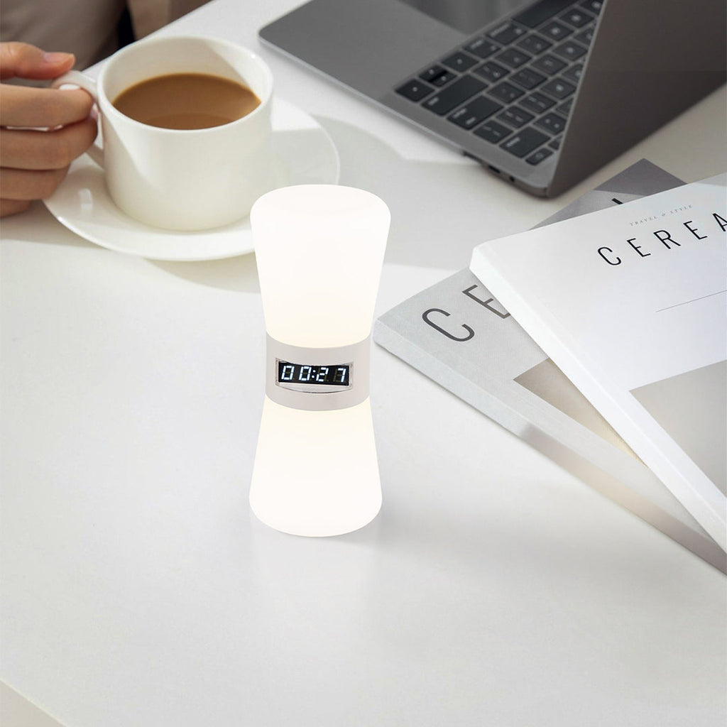Compact Gravity Sensor Ambient Hourglass Lamp - Small White Table Lamp for Stylish Home Decor