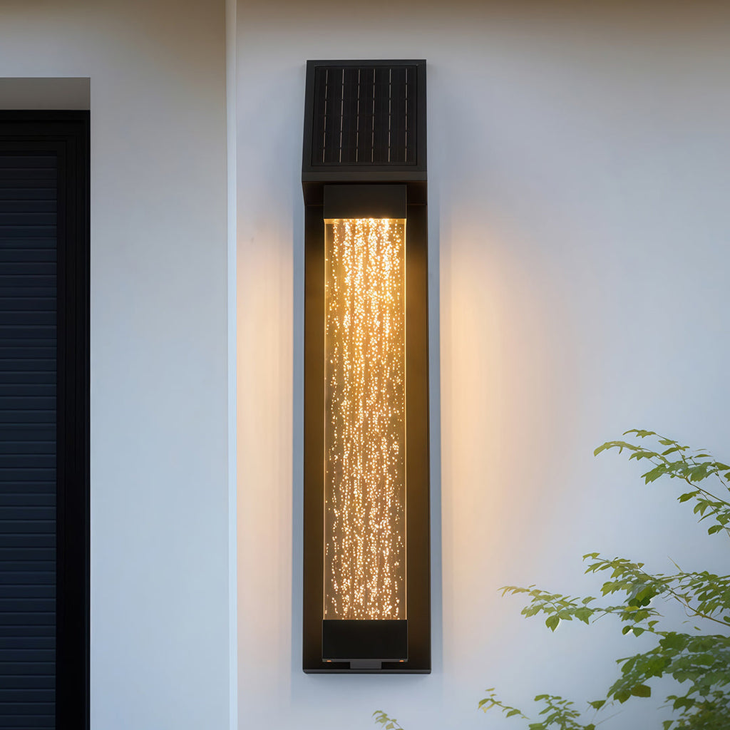 Black Waterproof Solar Outdoor Sconce Light – Energy Efficient Garden Fixture