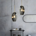 Copper Light Luxury Crystal Smoke Gray Pendant Light Fixture