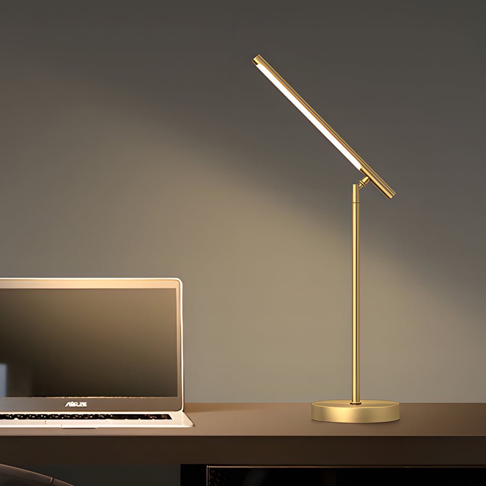 Linear Table Light Copper LED Adjustable Lamp