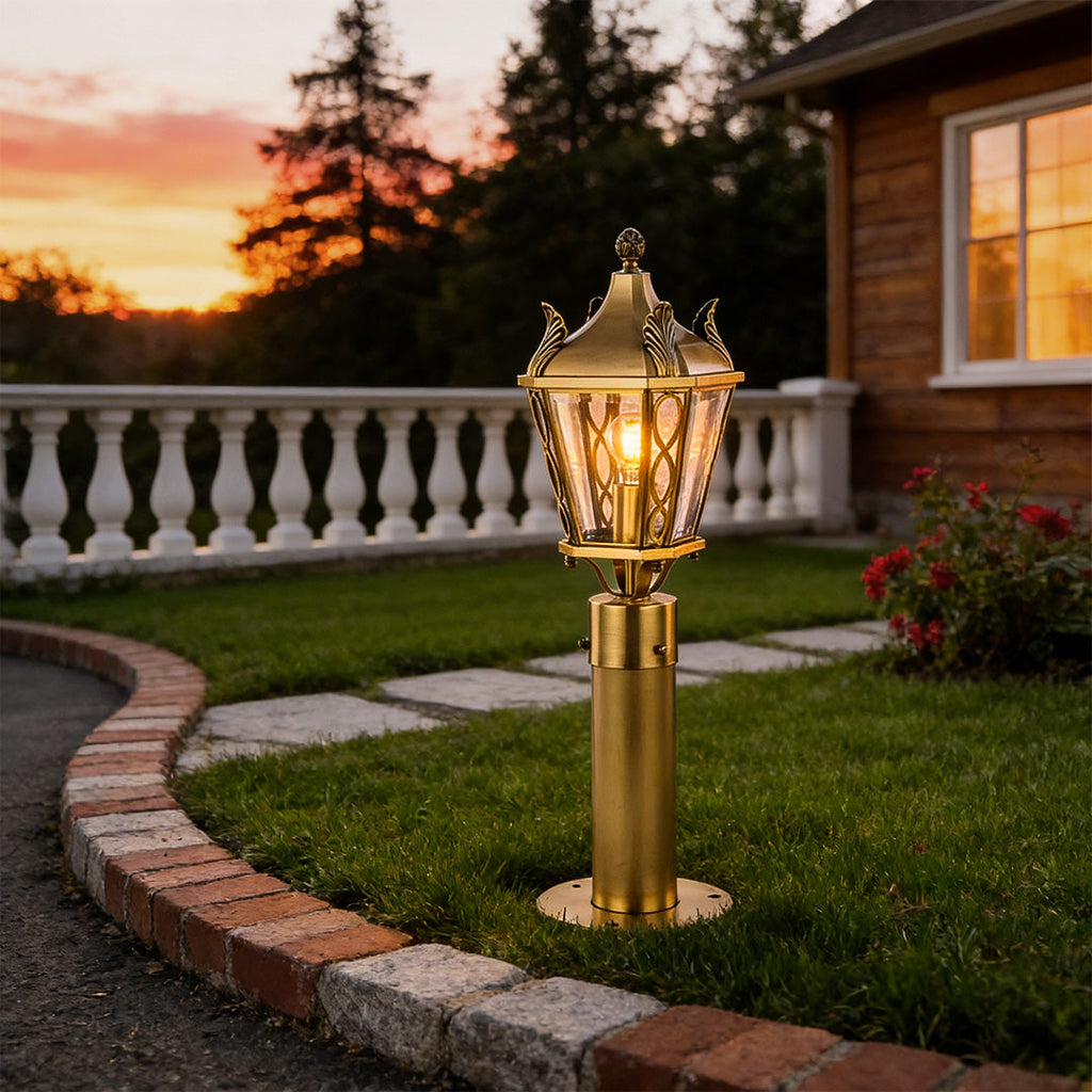 Title: Copper Outdoor Path Lighting - European Landscape Lamp

Description: Illuminate your garden with our Copper Outdoor Path Lighting. This elegant European landscape lamp combines style with functionality, providing a warm glow for pathways, driveways