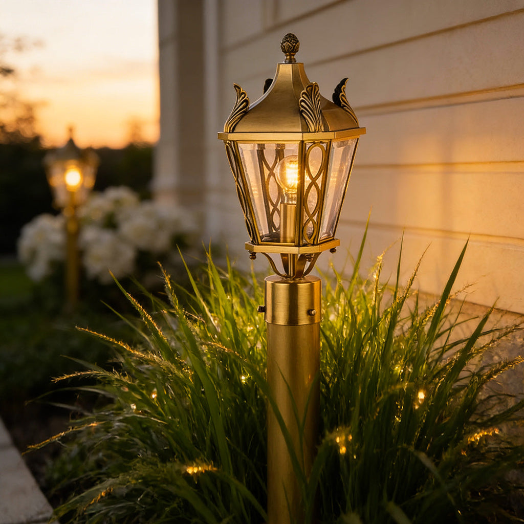 Title: Copper Outdoor Path Lighting - European Landscape Lamp

Description: Illuminate your garden with our Copper Outdoor Path Lighting. This elegant European landscape lamp combines style with functionality, providing a warm glow for pathways, driveways
