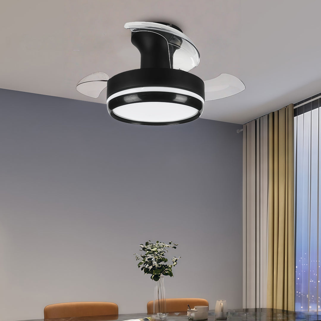 Ceiling Fan with Remote Control - Minimalist LED Light and Dimming 3-Blade Design