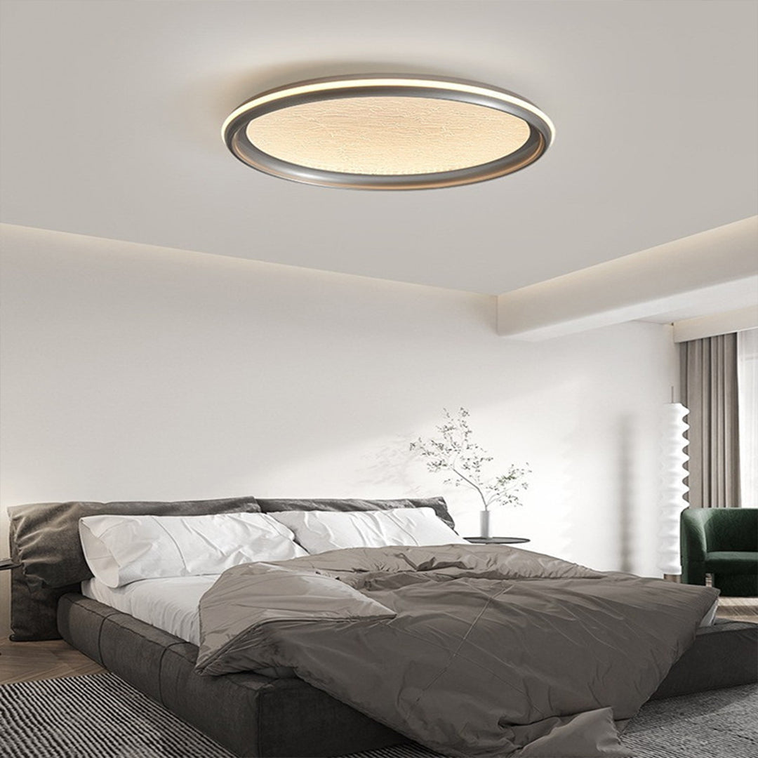 Metal Flush Mount Light - Silver Finish White Acrylic Ceiling Light