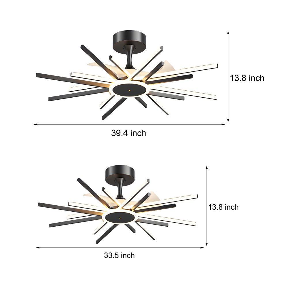 Modern LED Starburst Ceiling Fan Light Fixture