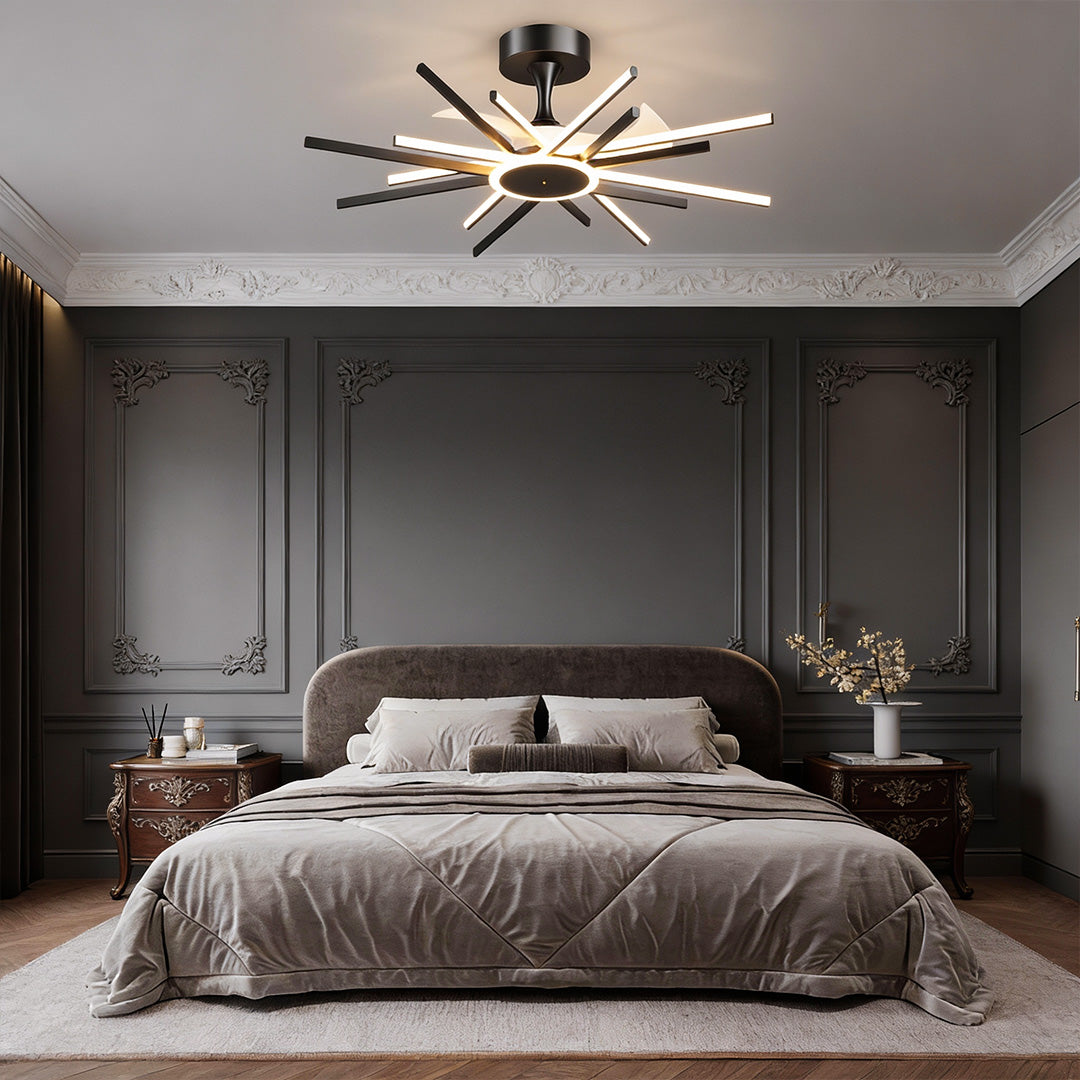 Modern LED Starburst Ceiling Fan Light - Stylish Lighting Fixture