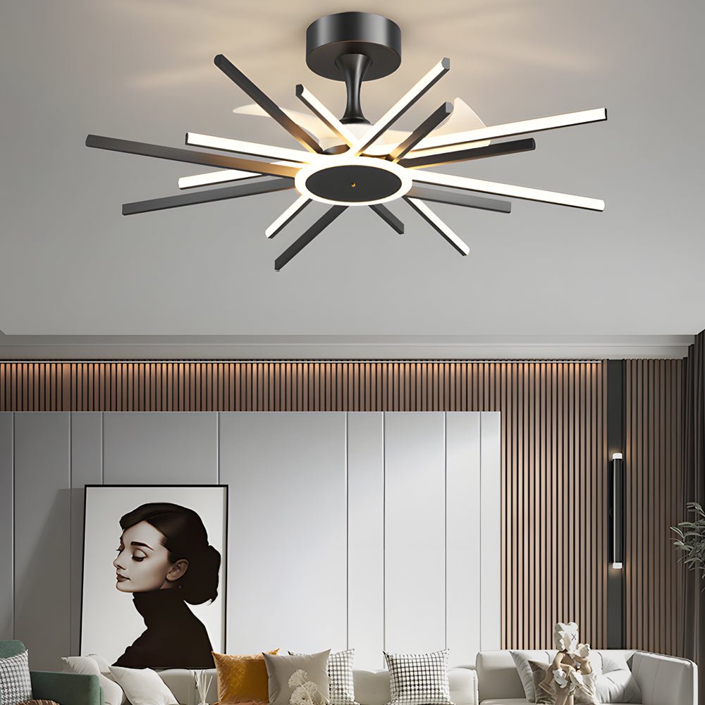 Modern LED Starburst Ceiling Fan Light - Stylish Lighting Fixture
