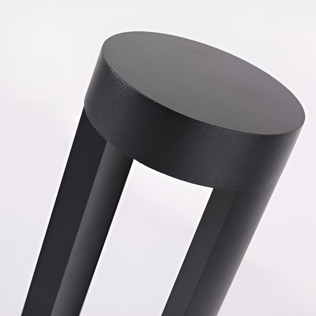 LED Outdoor Bollard Light - Black Hollow Cylindrical Fixture