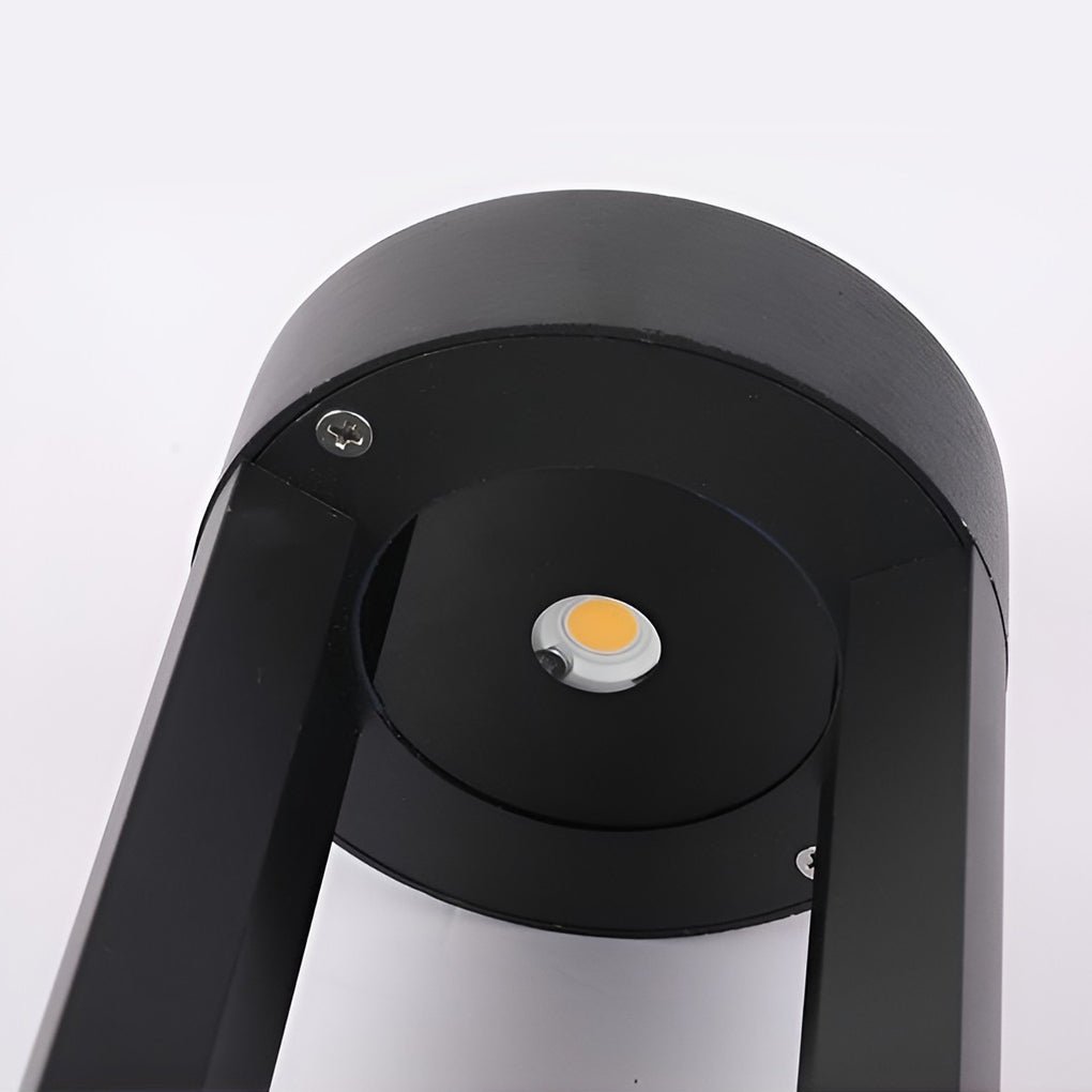 LED Outdoor Bollard Light - Black Hollow Cylindrical Fixture