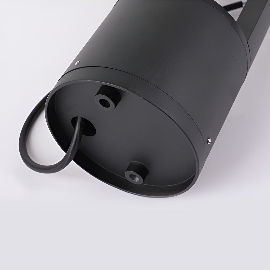 LED Outdoor Bollard Light - Black Hollow Cylindrical Fixture