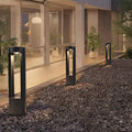 LED Outdoor Bollard Light - Black Hollow Cylindrical Fixture