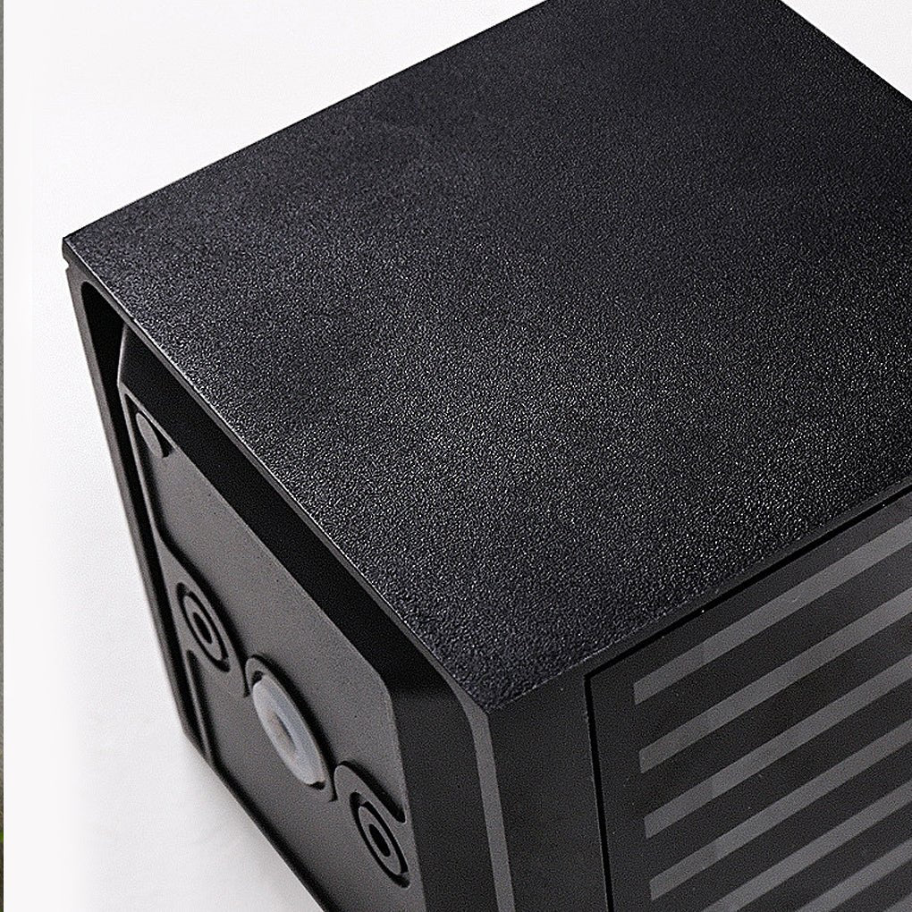 Black Square Outdoor Wall Lights LED Up Down Lighting