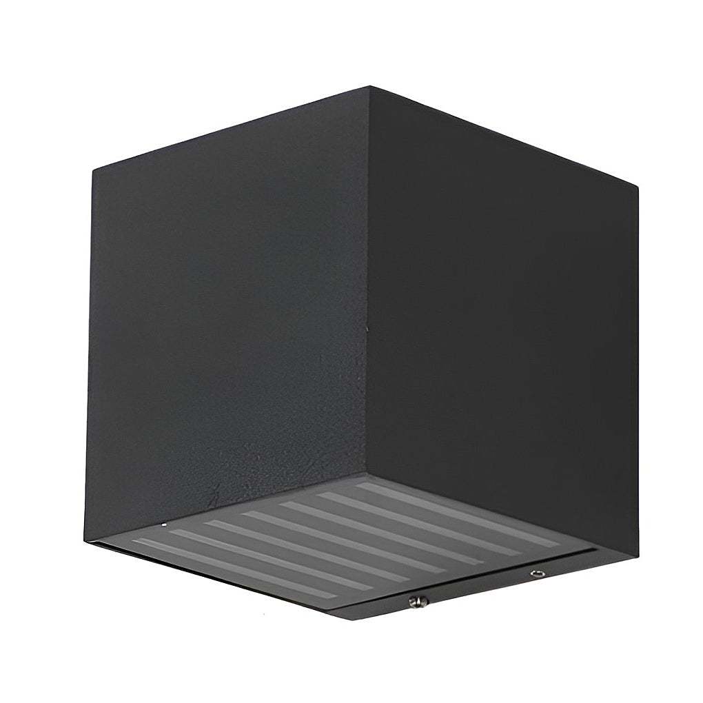 Black Square Outdoor Wall Lights LED Up Down Lighting