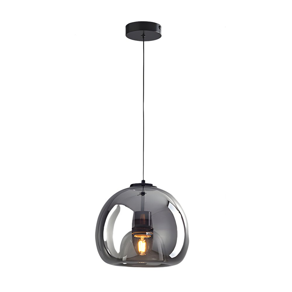 Elegant Smoke Gray Nordic Hanging Light Fixture for Cognac Ambiance