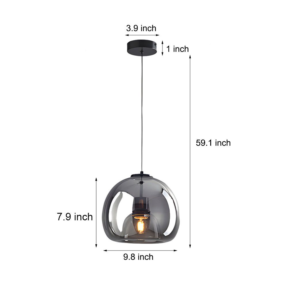 Elegant Smoke Gray Nordic Hanging Light Fixture for Cognac Ambiance