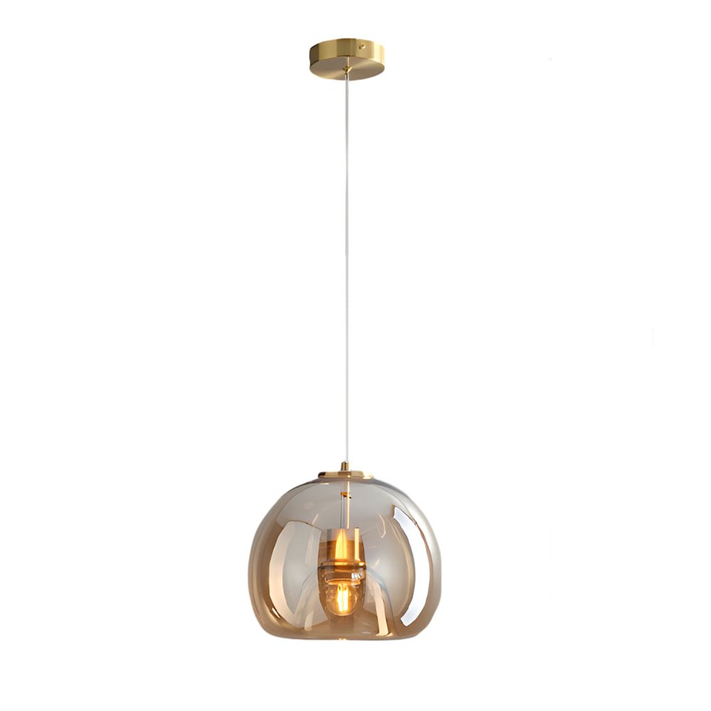 Elegant Smoke Gray Nordic Hanging Light Fixture for Cognac Ambiance