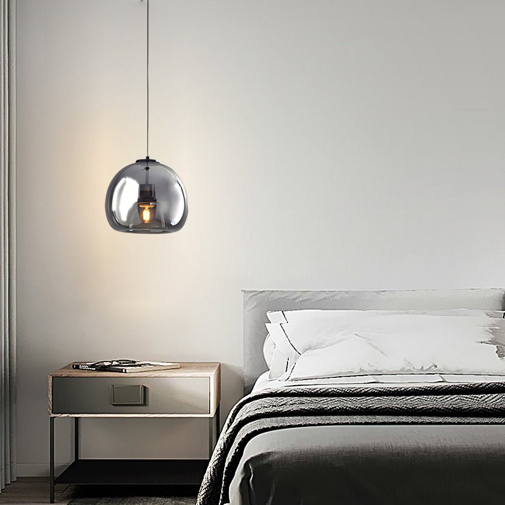 Elegant Smoke Gray Nordic Hanging Light Fixture for Cognac Ambiance