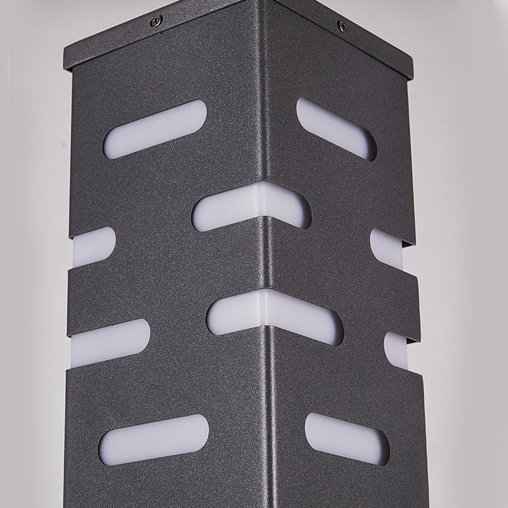 LED Garden Bollard Light - Modern Rectangular Outdoor Lighting for Pathways and Gardens