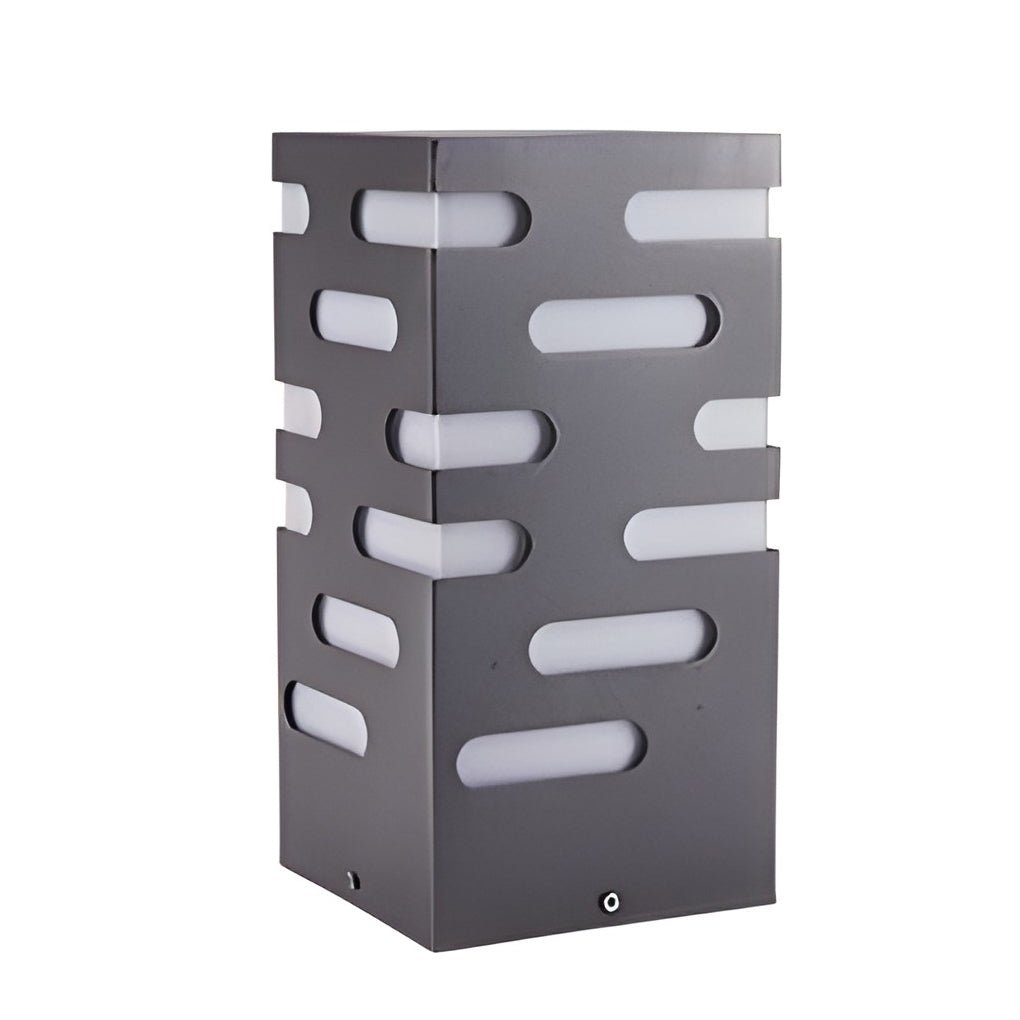LED Garden Bollard Light - Modern Rectangular Outdoor Lighting for Pathways and Gardens