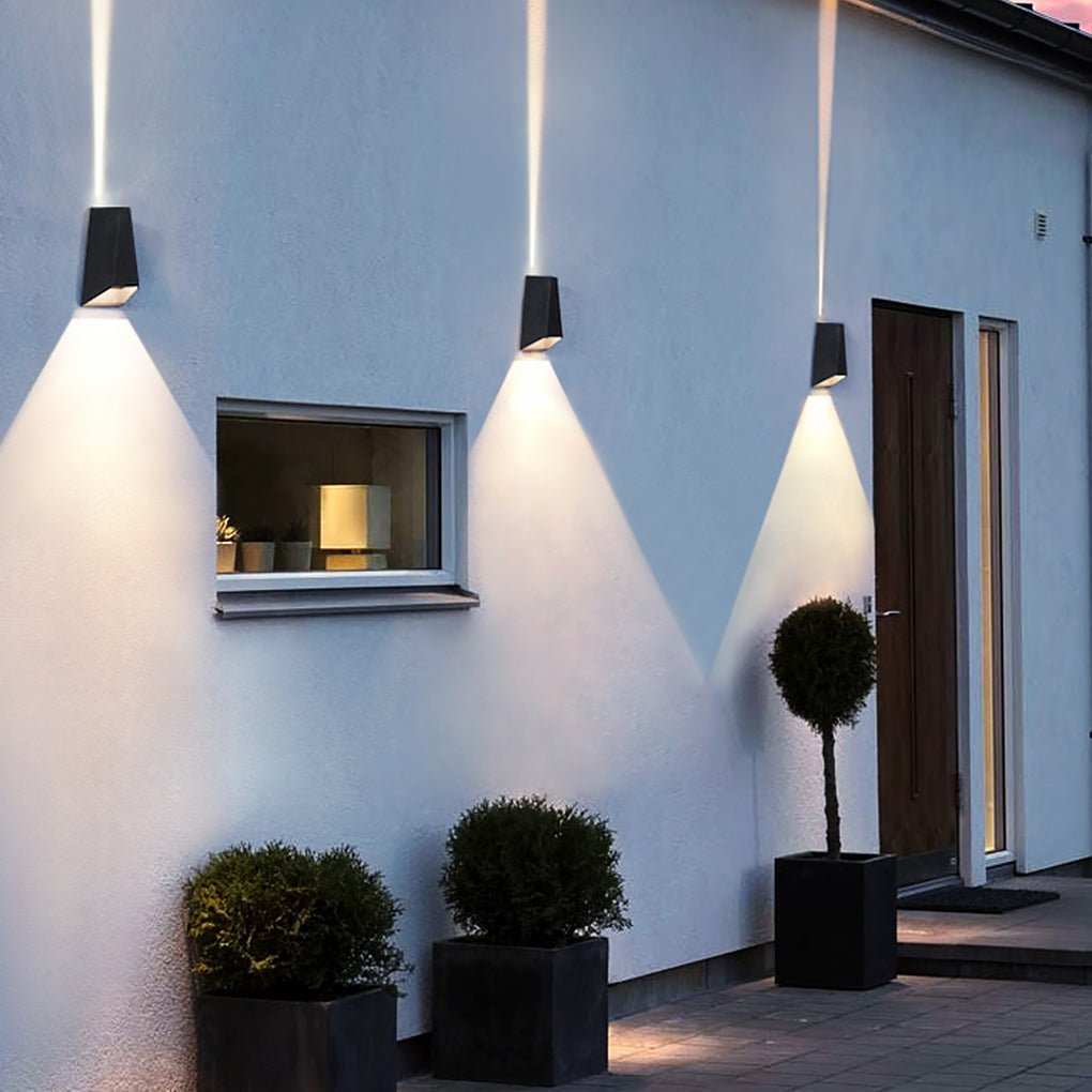 Black Up Down Outdoor Wall Lights Modern LED Lamp