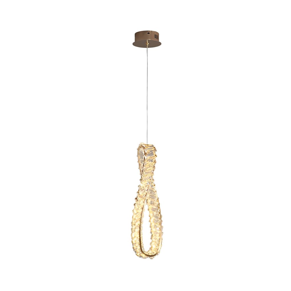 Luxury LED Crystal Ring Chandelier - Modern 3-Step Dimming Light Fixture