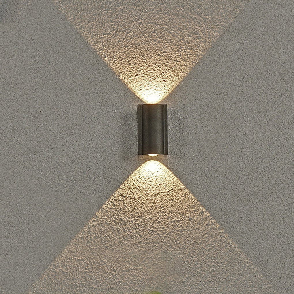 Outdoor Wall Light Black LED Up & Down Waterproof Garden Fixture
