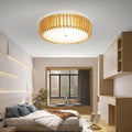 Dimmable Nordic Wood LED Ceiling Light – Rustic 3-Step Brightness for Bedroom