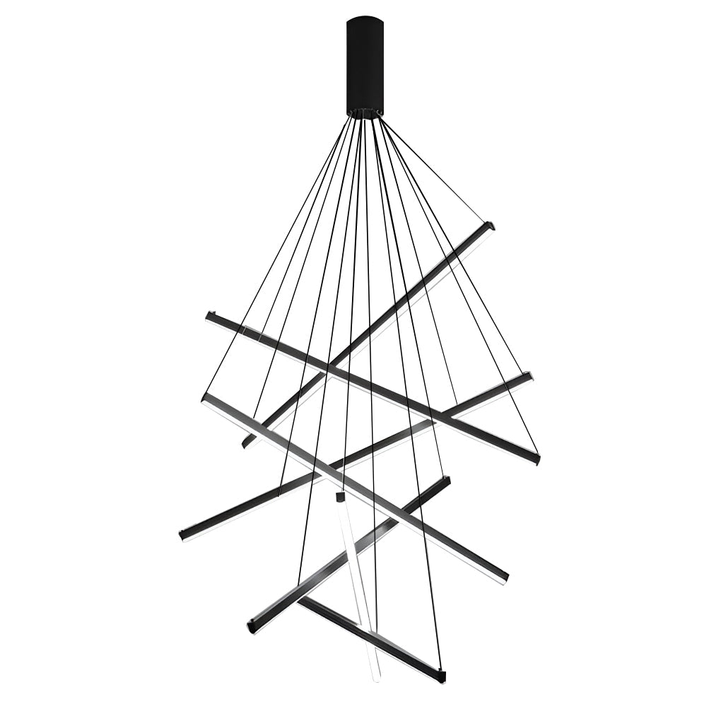 Criss Linear Modern LED Black Chandelier Ceiling Light