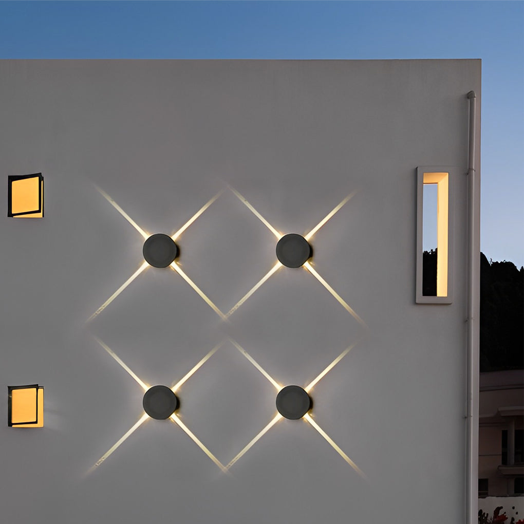 Cross Light Beams Wall Sconce - Minimalist Outdoor Lighting Fixture