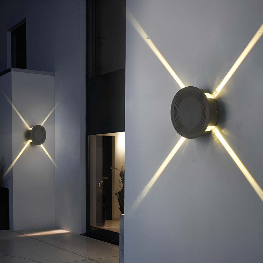 Cross Light Beams Wall Sconce - Minimalist Outdoor Lighting Fixture