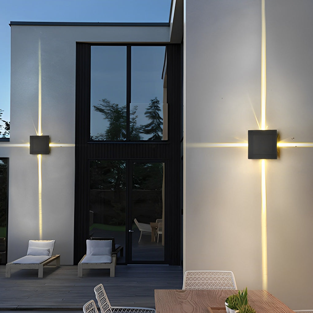 Cross Light Beams Wall Sconce - Minimalist Outdoor Lighting Fixture