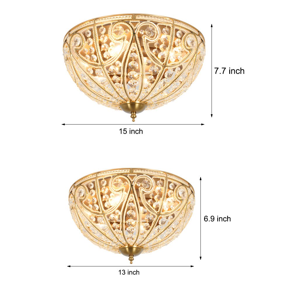 Crystal Adorned Roman Flush Mount Ceiling Light Fixture