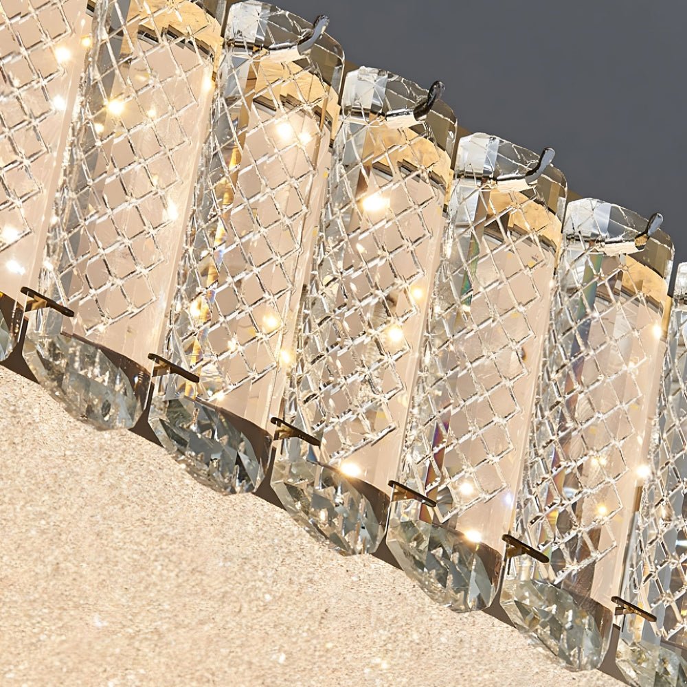 Luxury Crystal Frosted Shade Ceiling Light - Round/Square Flush Mount