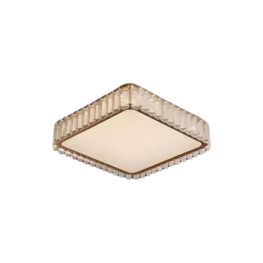 Luxury Crystal Frosted Shade Ceiling Light - Round/Square Flush Mount