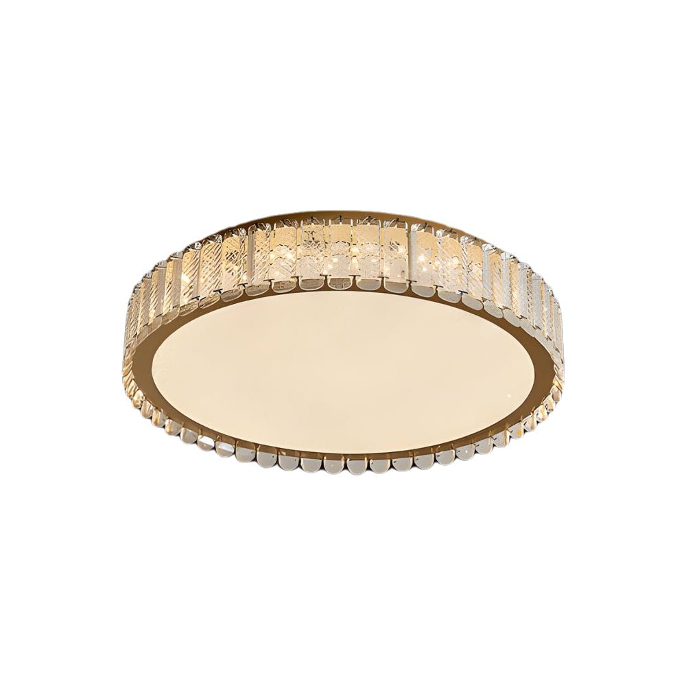 Luxury Crystal Frosted Shade Ceiling Light - Round/Square Flush Mount