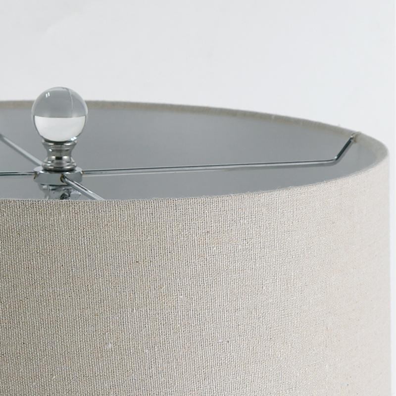 Crystal Ball Table Lamp - Modern Fabric Cylinder Shade for Stylish Lighting