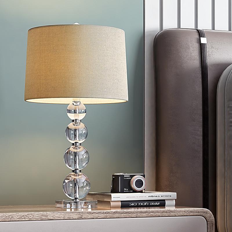 Crystal Ball Table Lamp - Modern Fabric Cylinder Shade for Stylish Lighting