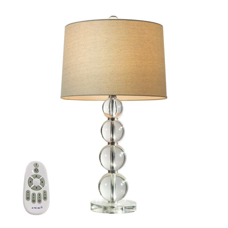 Crystal Ball Table Lamp - Modern Fabric Cylinder Shade for Stylish Lighting