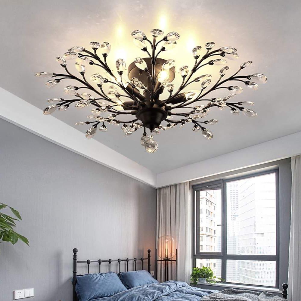 Crystal Branch Chandelier Flower Ceiling Light - Modern Contemporary Design