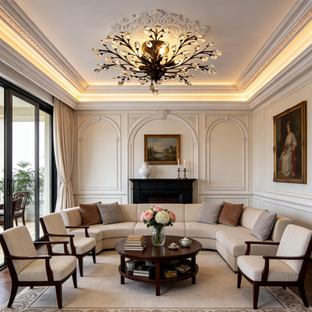Crystal Branch Chandelier Flower Ceiling Light - Modern Contemporary Design