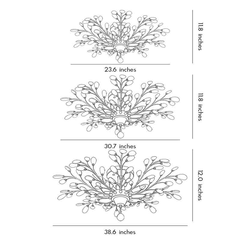Crystal Branch Chandelier Flower Ceiling Light - Modern Contemporary Design