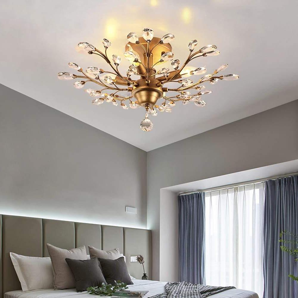 Crystal Branch Chandelier Flower Ceiling Light - Modern Contemporary Design