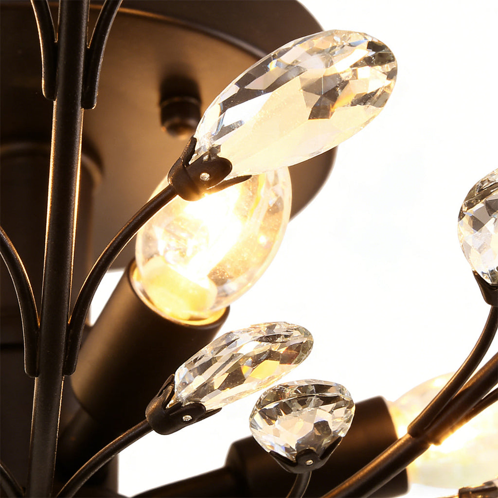 Crystal Branch Chandelier Flower Ceiling Light - Modern Contemporary Design