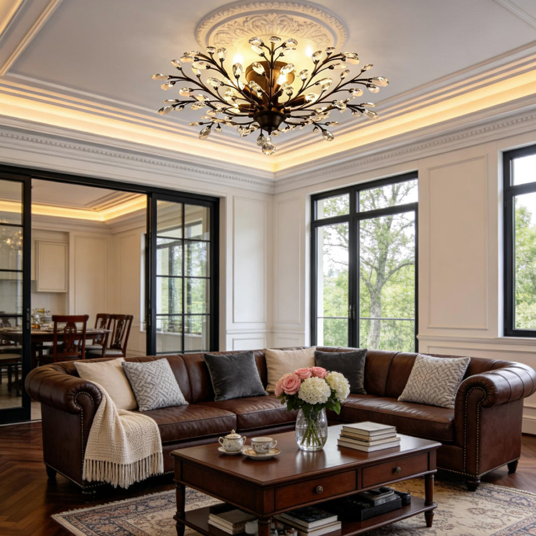 Crystal Branch Chandelier Flower Ceiling Light - Modern Contemporary Design