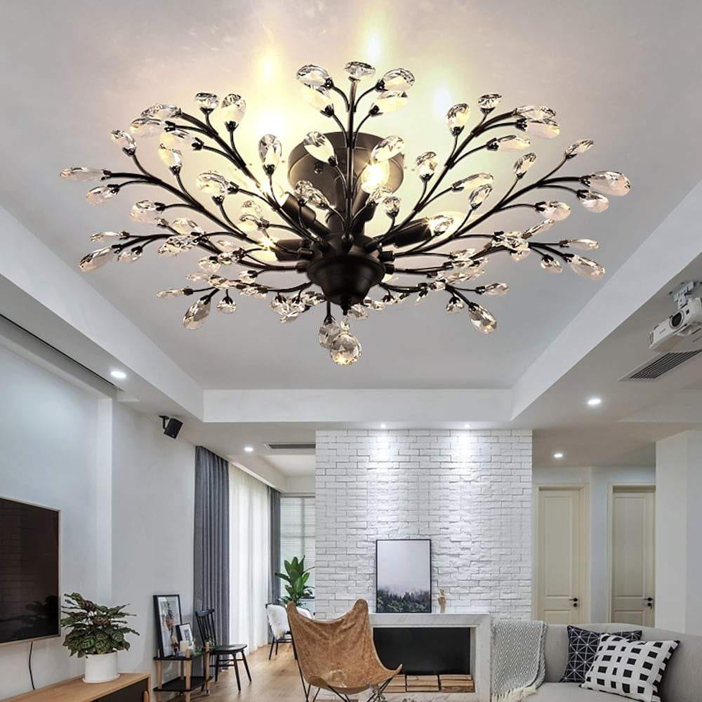 Crystal Branch Chandelier Flower Ceiling Light - Modern Contemporary Design