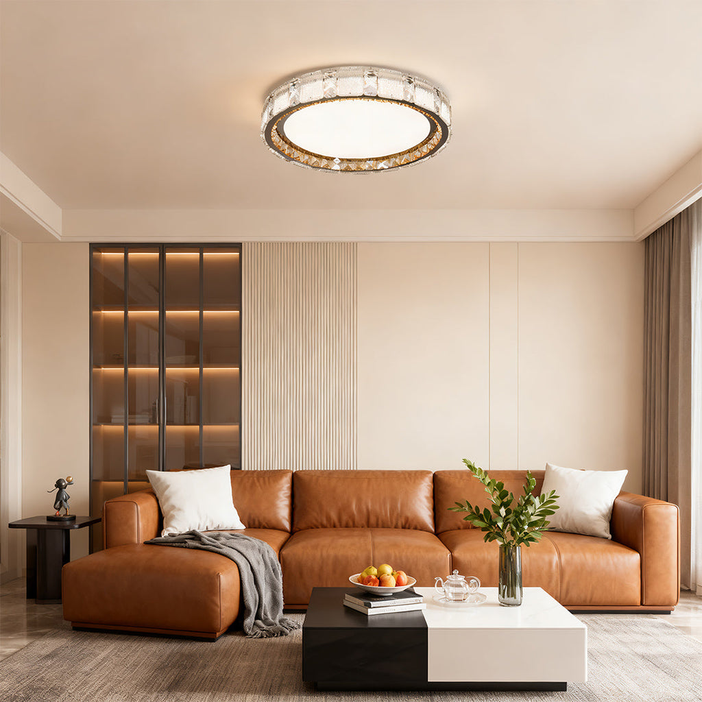 Crystal Flush Mount Ceiling Light - Minimalist Luxury Lighting Solution
