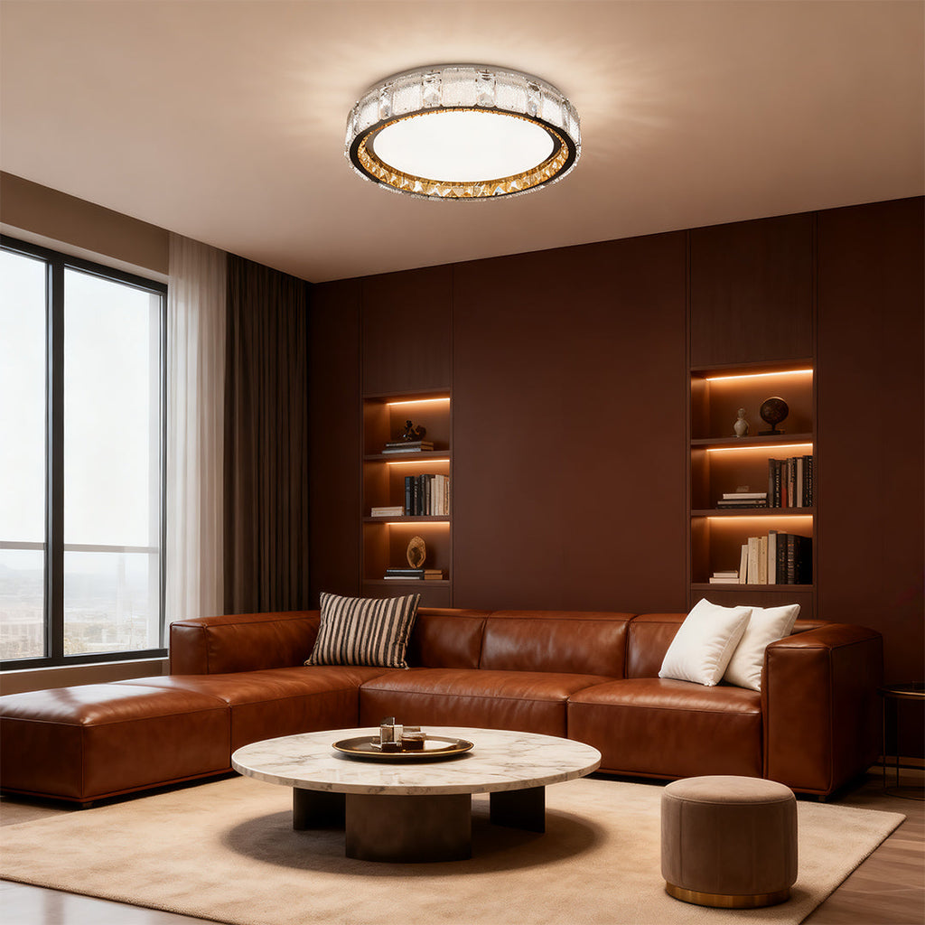 Crystal Flush Mount Ceiling Light - Minimalist Luxury Lighting Solution